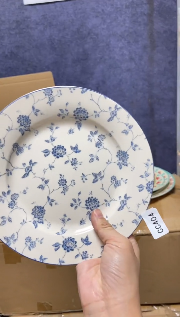 【闪购商品】瓷片陶瓷原单CC404餐具1个8寸