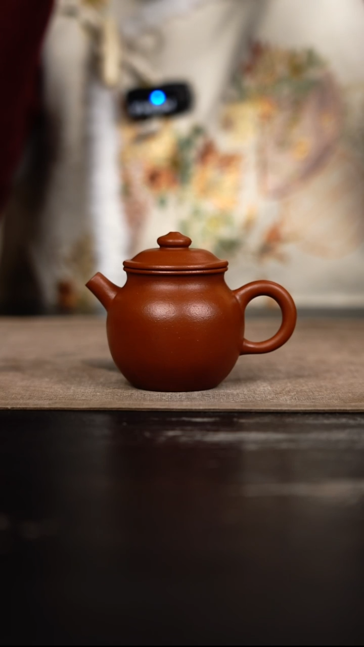 茶壶紫砂老朱泥小巨轮珠