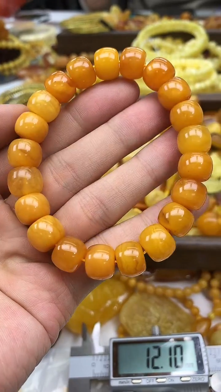 裸石蜜蜡未镶嵌手串卡12