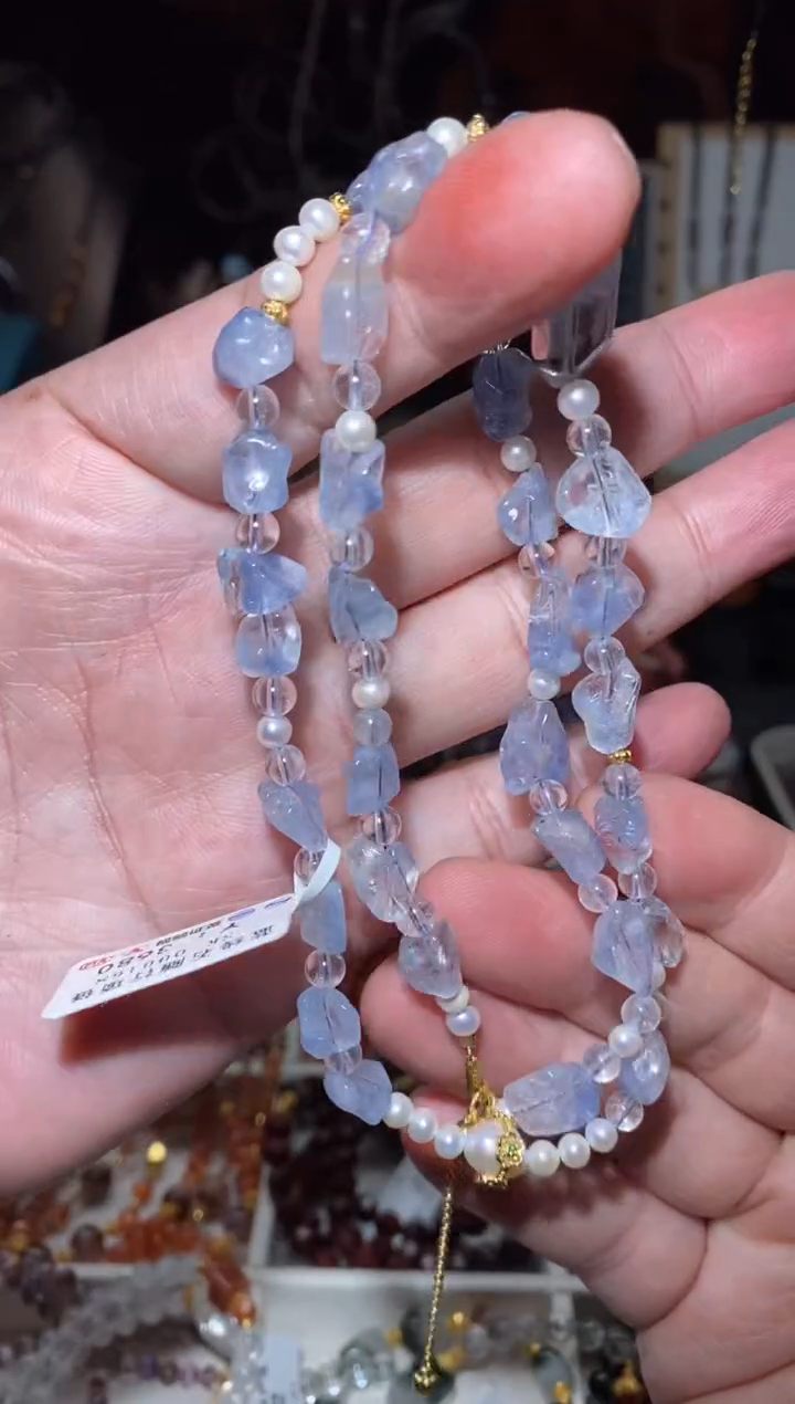【闪购商品】水晶蓝线石项链未镶嵌多样性