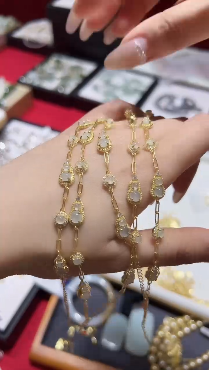 【闪购商品】翡翠手链银S925镶嵌v0629