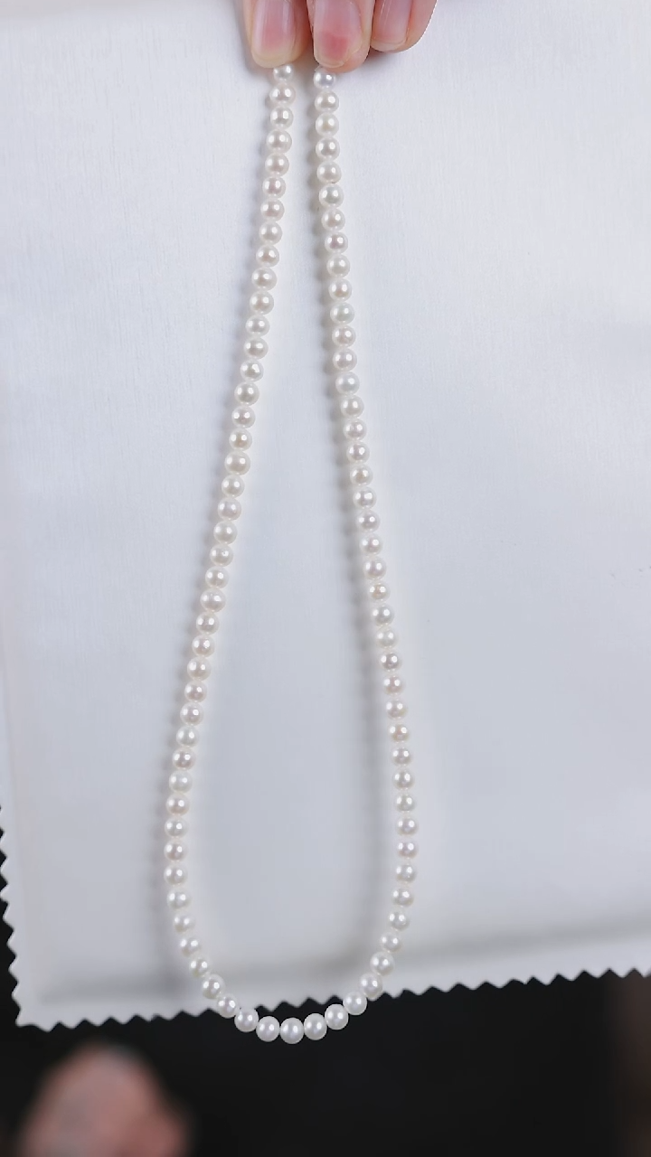 【闪购商品】淡水珍珠项链银S925镶嵌4-5MM