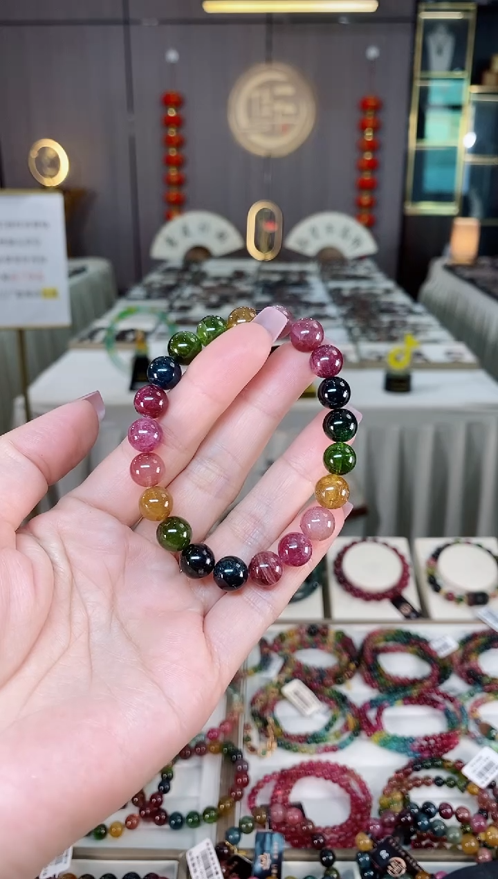 未镶嵌老矿碧玺单圈手串9mm+碧玺hon多样性发货一条