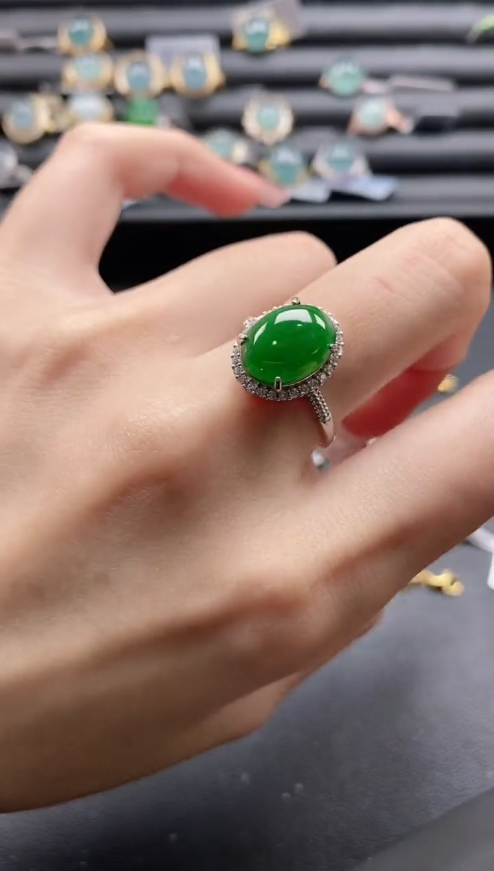 【闪购商品】翡翠戒指银S925镶嵌1111