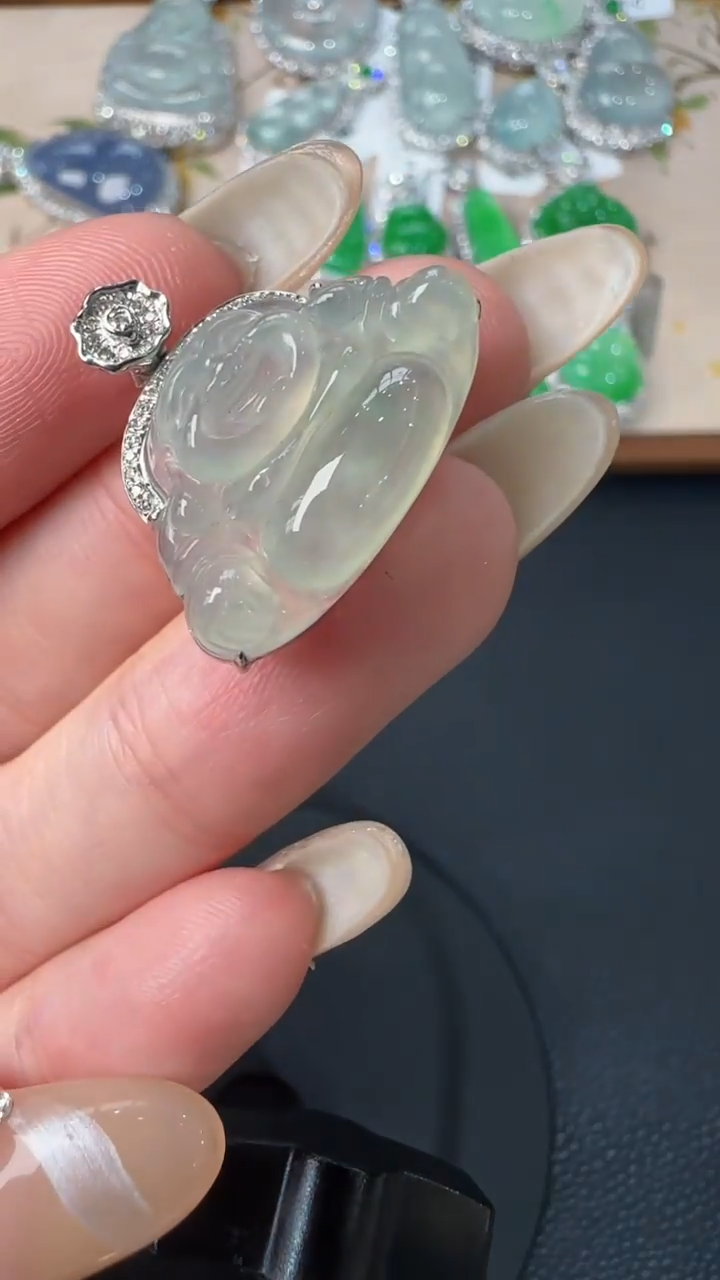 【闪购商品】翡翠吊坠(不含链)18K金镶嵌7