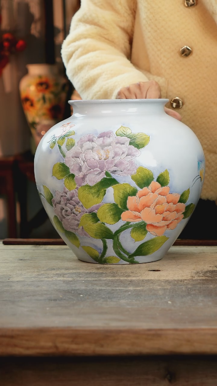 【闪购商品】瓷片景德镇纯手工釉下彩精品花瓶