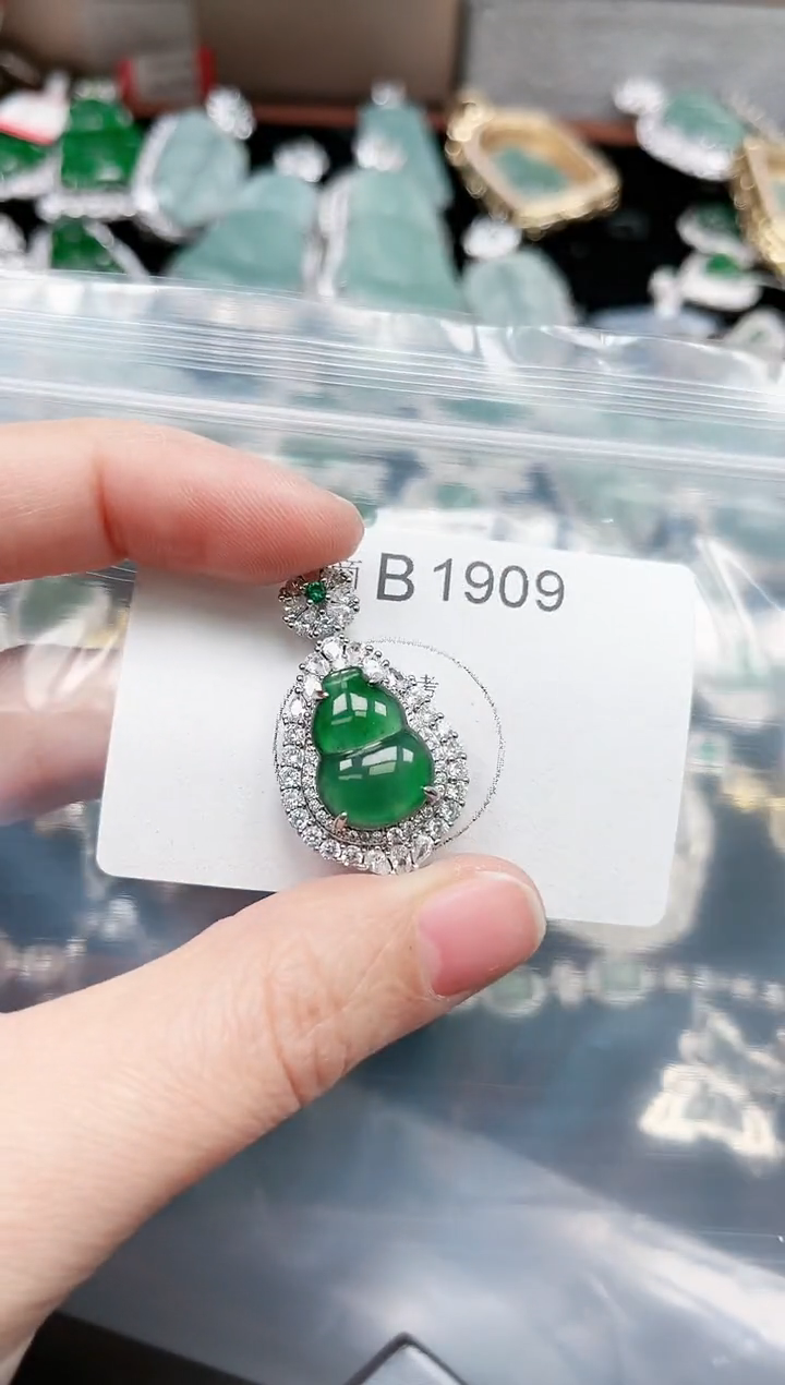 【闪购商品】翡翠颈饰未镶嵌赠皮绳1909