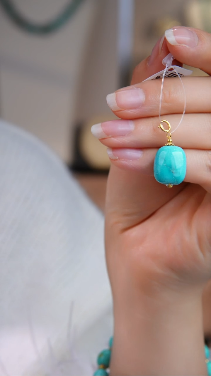 18K金镶嵌绿松石吊坠(不含链)1