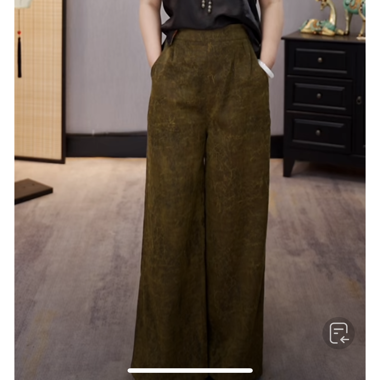 【千奈莉  黄金蚕】双面穿春夏秋时尚百搭阔腿裤22-239