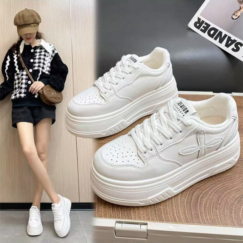 新款【四叶草】运动小白鞋百搭经典超轻舒适夏季厚底时尚真皮
