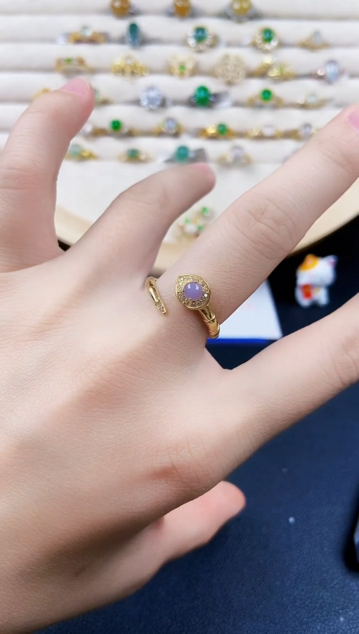 翡翠戒指银S925镶嵌464564