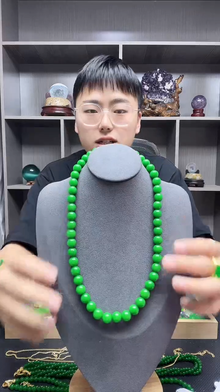 翡翠14K金镶嵌项链项链