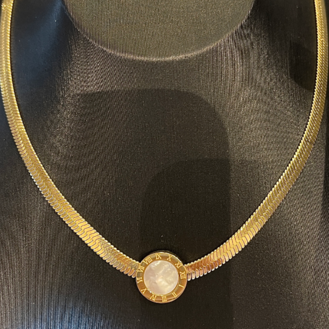 铜合金项链 AIAX 618 时尚百搭精致圆饼项链 ESJ9041