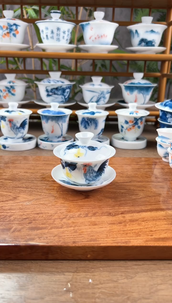 【闪购商品】微瑕葫芦公鸡80ml三才盖碗