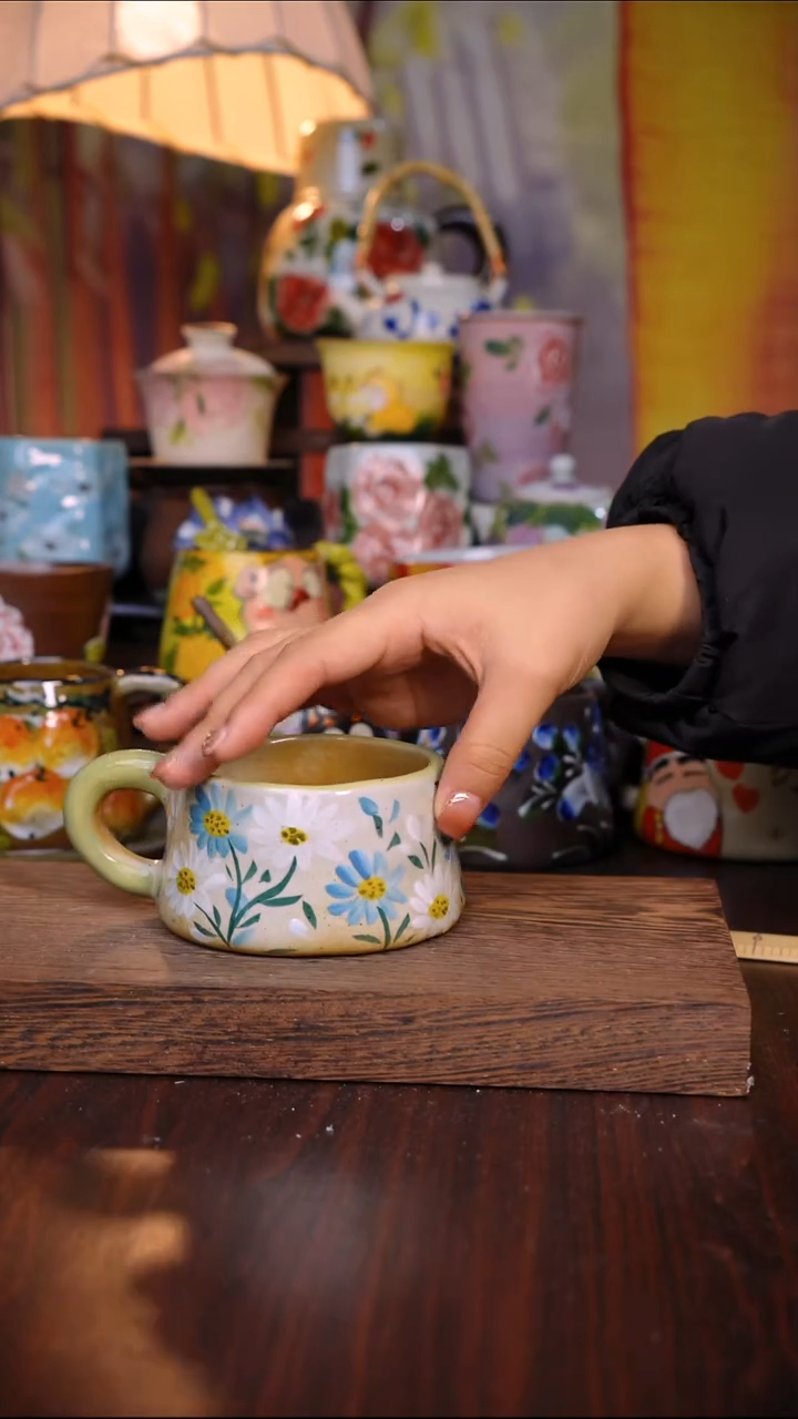 杯子陶泥垚手作 景德镇手工手绘陶瓷器物