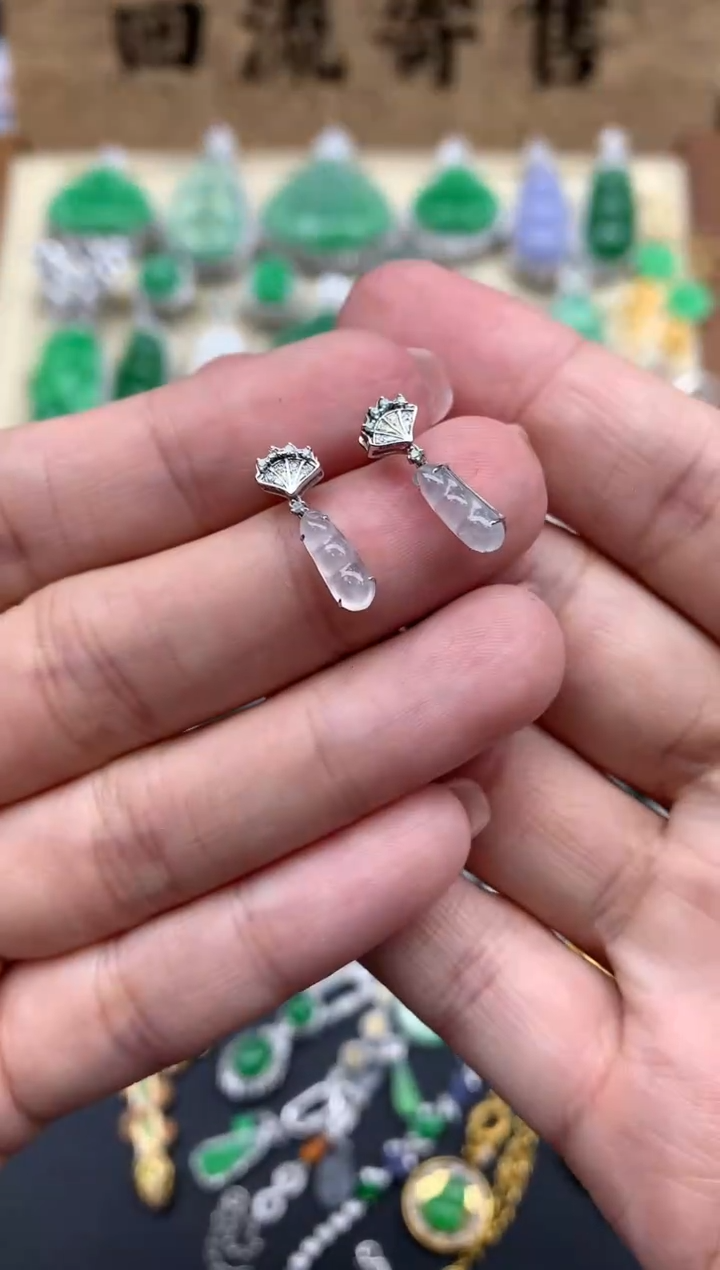 【闪购商品】翡翠耳饰18K金镶嵌155-中国好珍宝