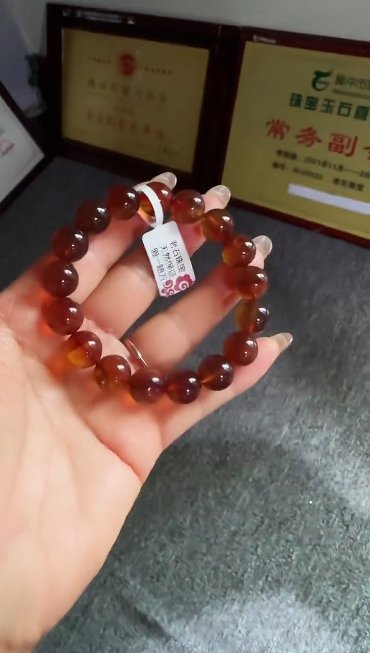 手串琥珀未镶嵌#8缅甸琥珀紫罗兰手串12mm
