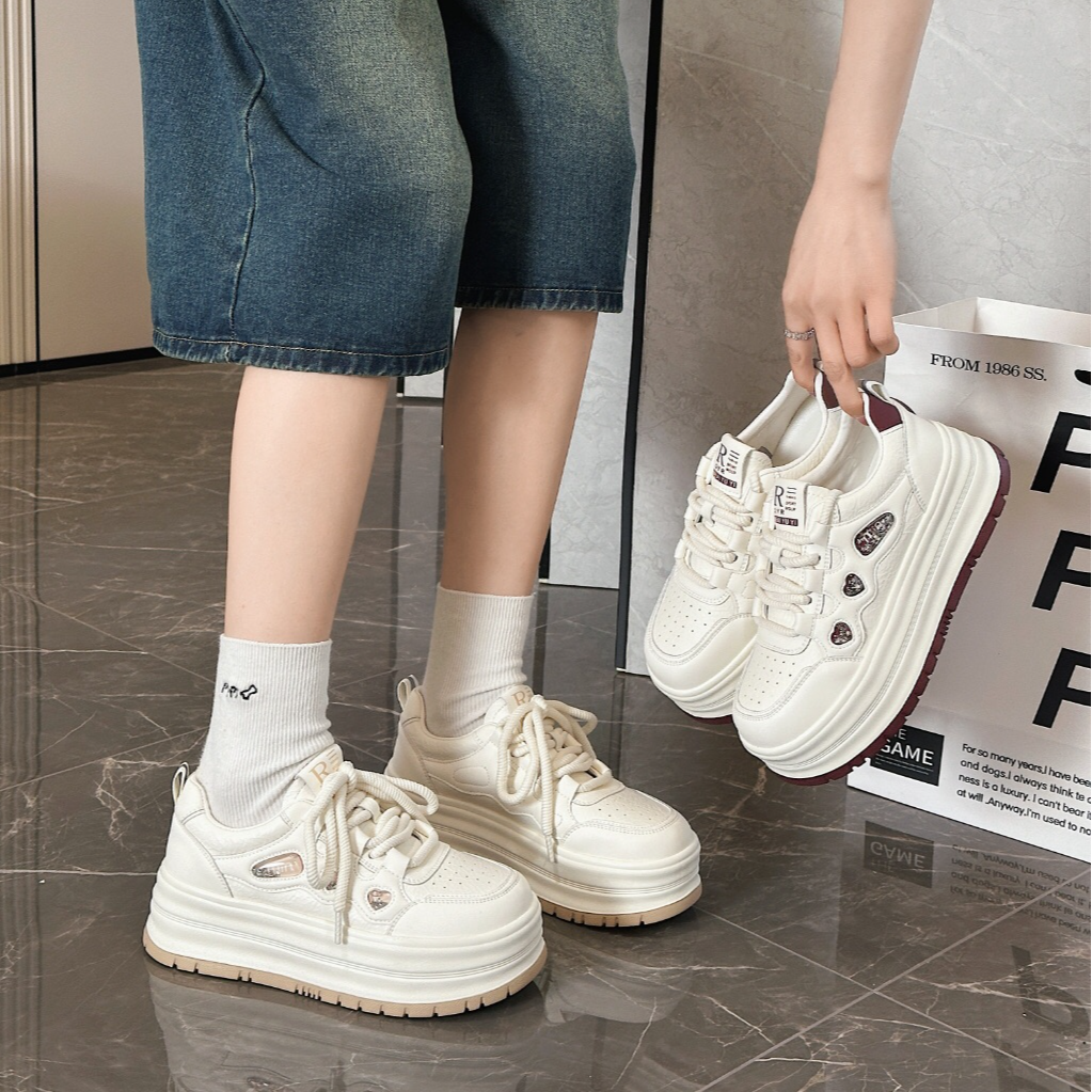 超轻厚底增高休闲鞋25年春季新款时尚百搭舒适小白鞋板鞋202-28