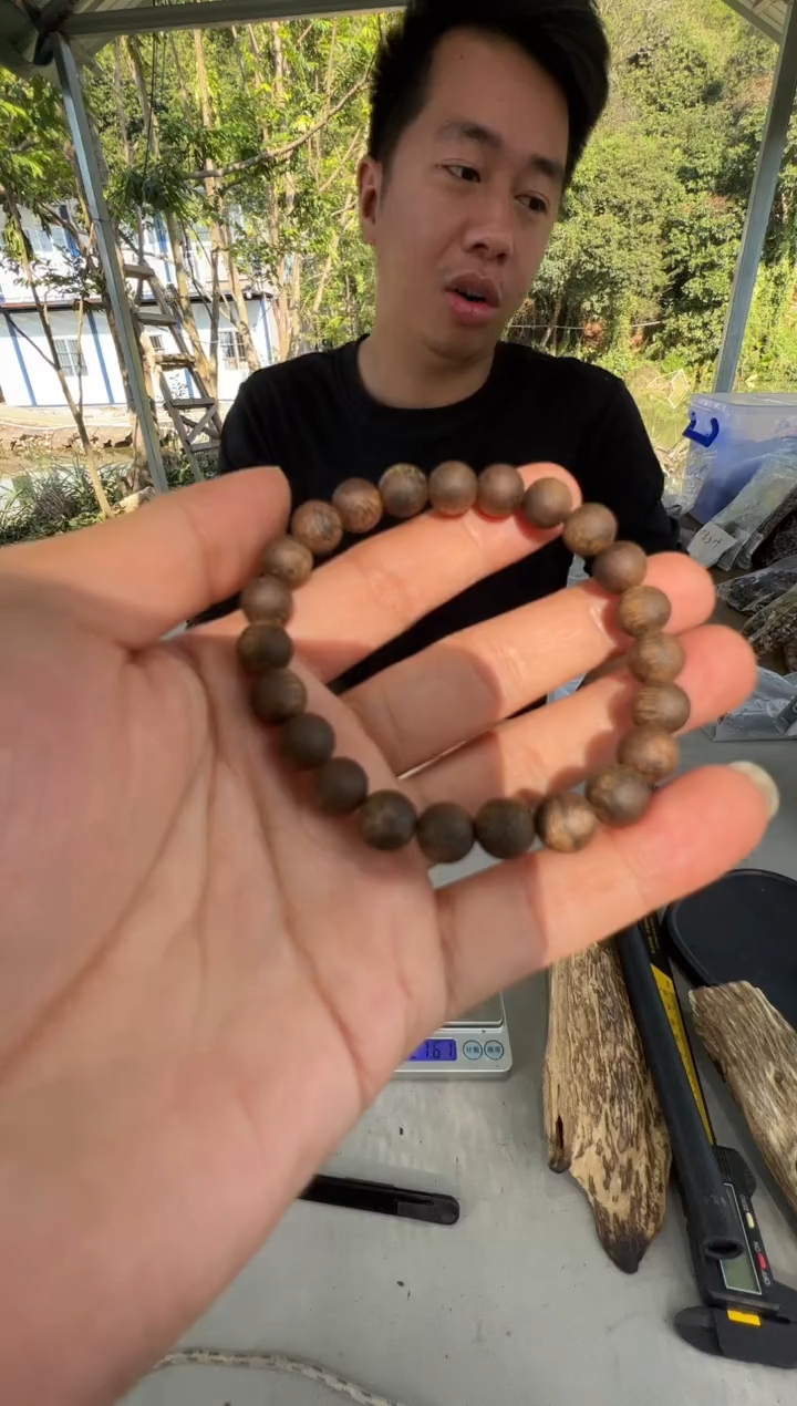 沉香沉香碎屑乌身沉水08圆珠单圈多样性发一