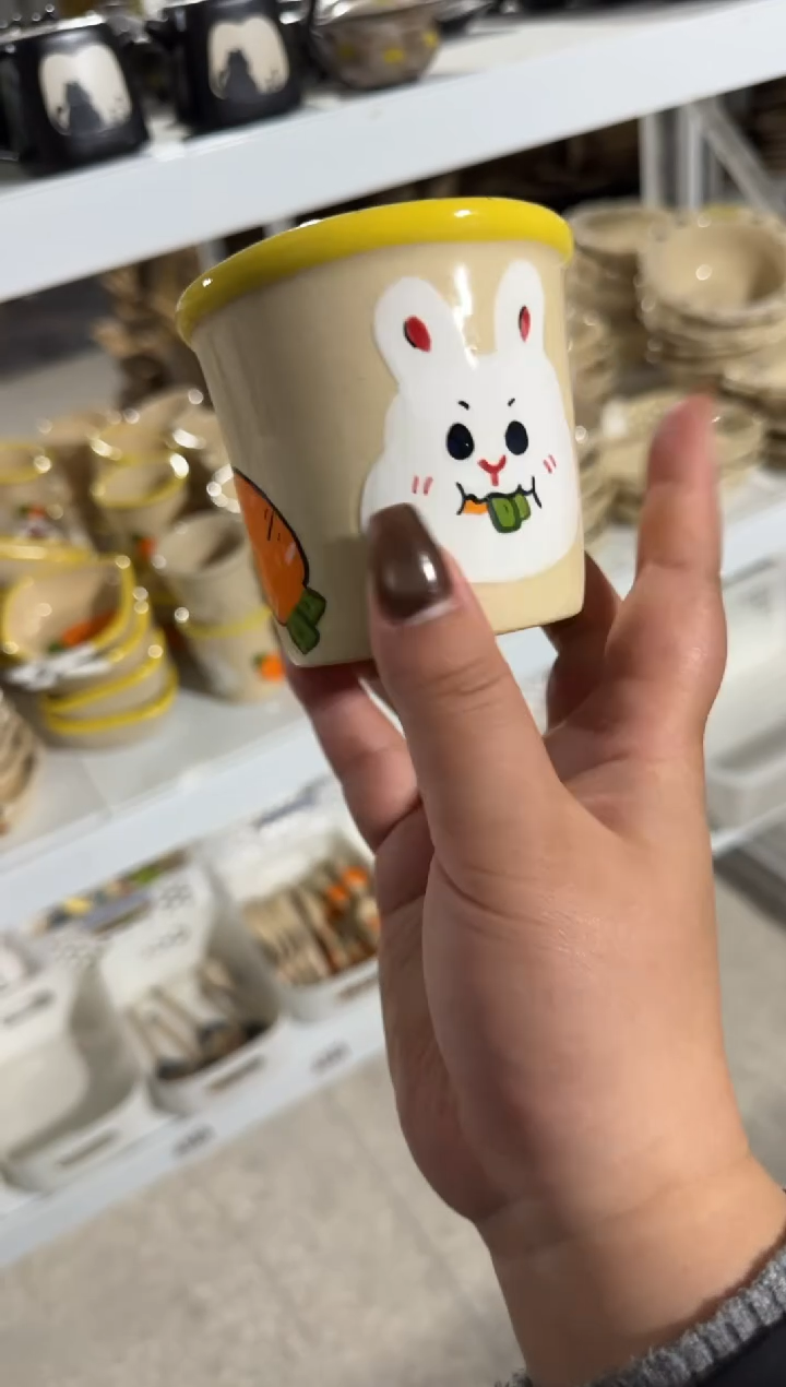 陶瓷兔兔杯子【十里高温釉下彩陶瓷】