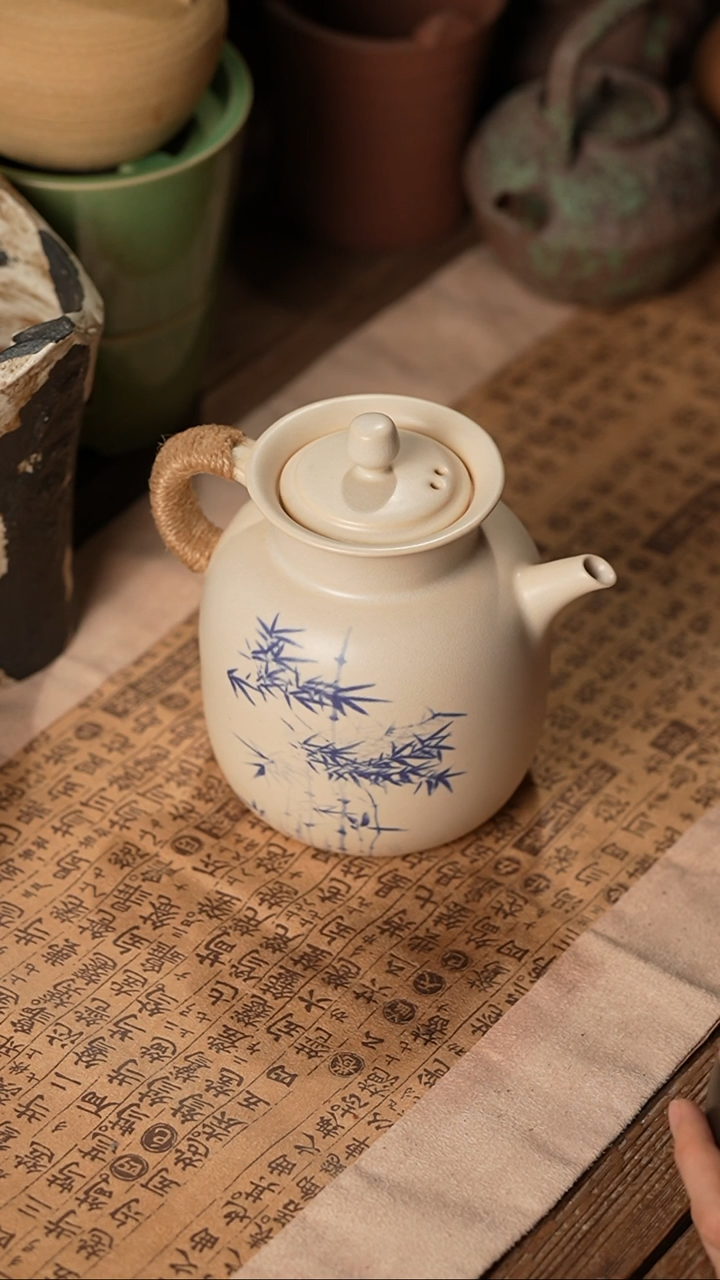 024竹纹煮茶壶1L