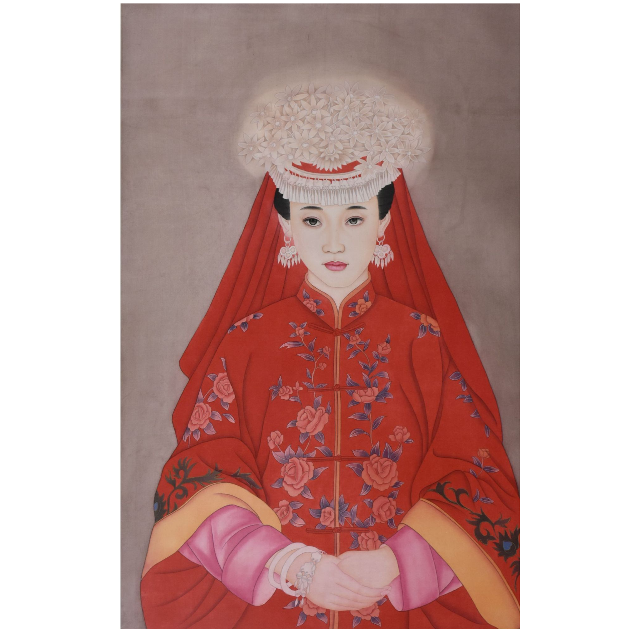 HM7006 新娘 110X70cm 绢本立轴 6.9平尺