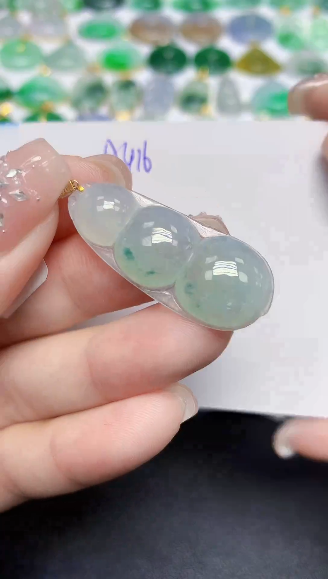 颈饰18K金镶嵌翡翠天然缅甸翡翠A货翡翠百元以上9元证书费自理