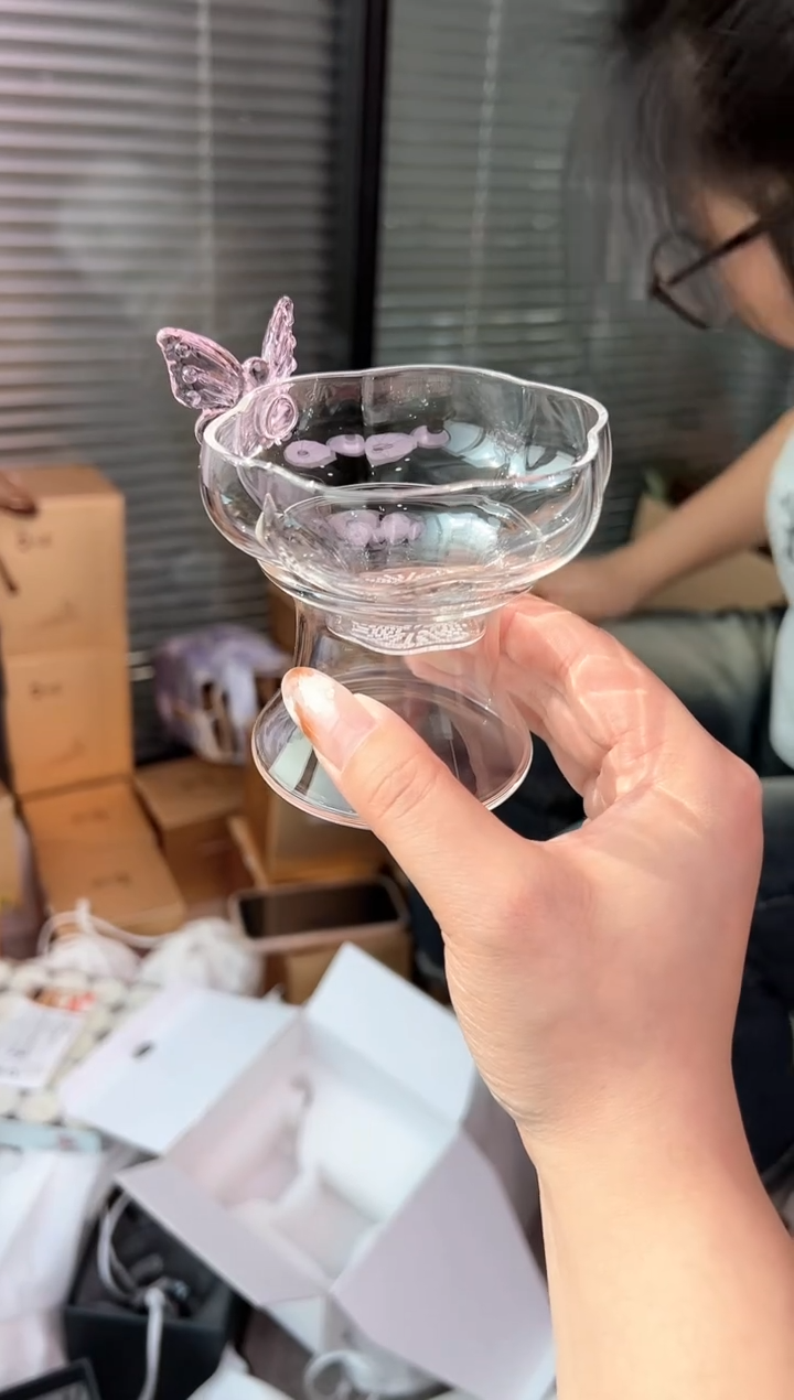 禾墨 蝶恋花茶漏 浅粉色           