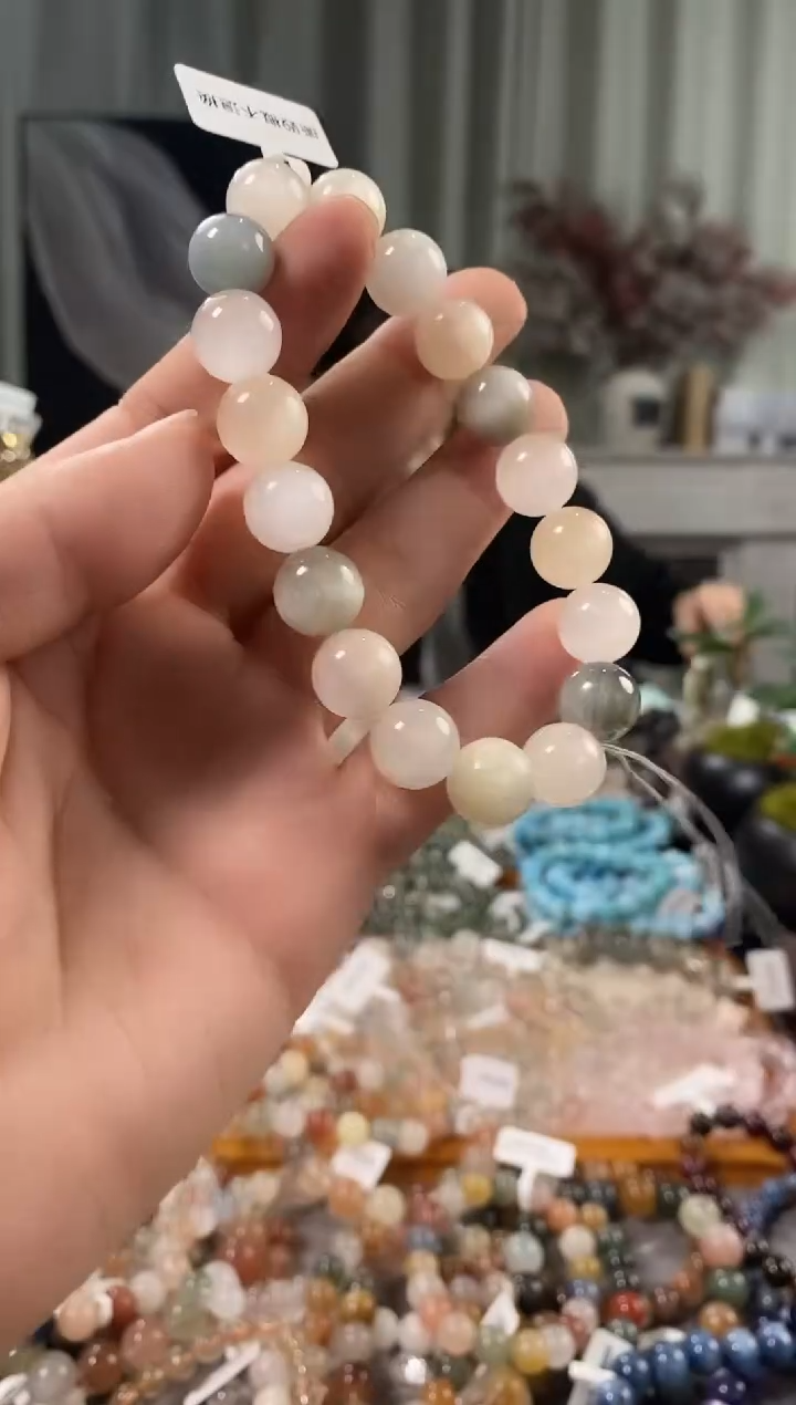 未镶嵌手链水晶彩兔毛