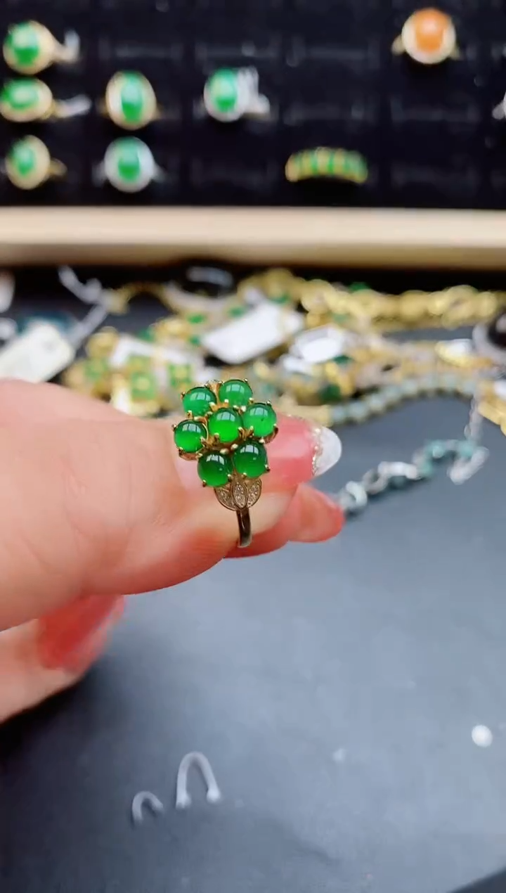 【闪购商品】翡翠戒指银S925镶嵌508500