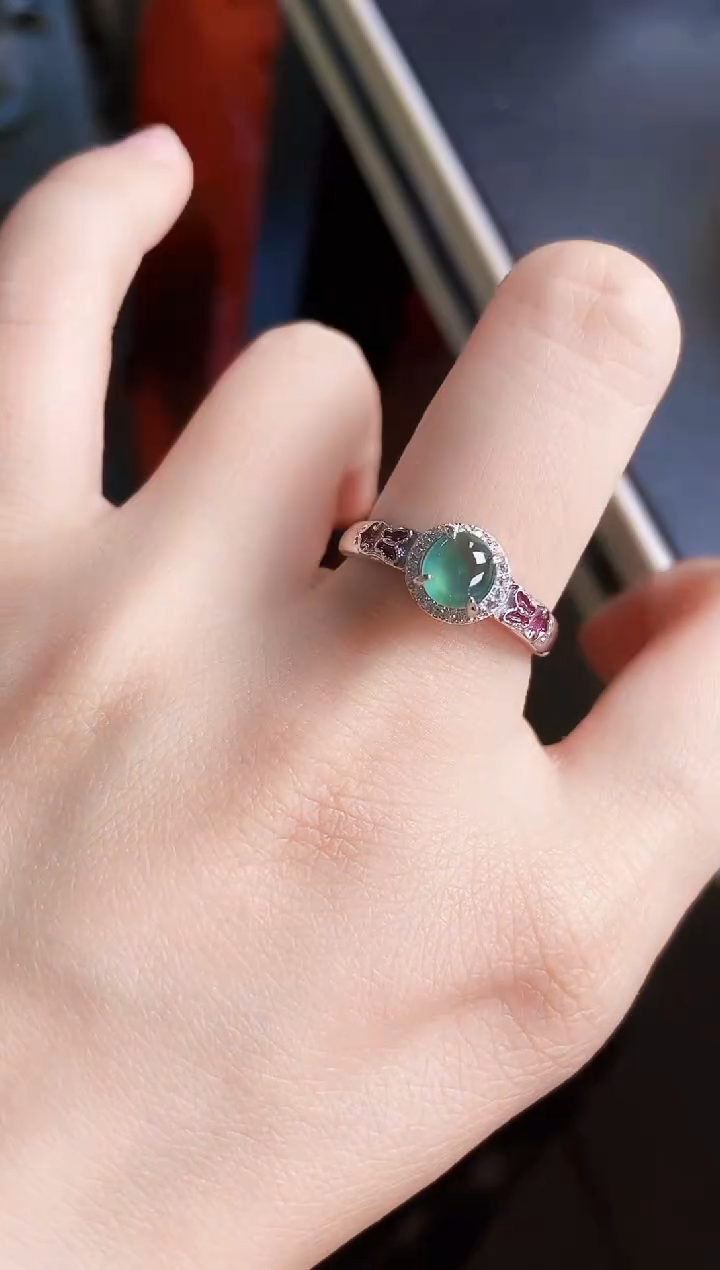 翡翠银S925镶嵌戒指546464