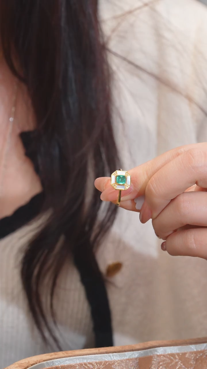 【闪购商品】祖母绿戒指18K金镶嵌（1ct）@@U5459