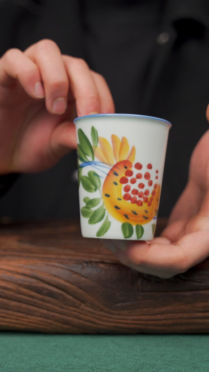 【闪购商品】瓷片7寻一缕瓷香杯釉下手工手绘瓷器