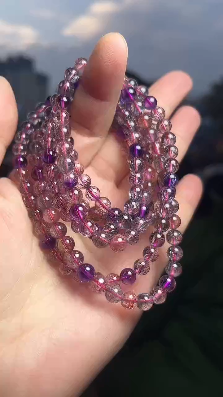 【闪购商品】水晶手链未镶嵌天然多圈超七手串多样性发一6mm