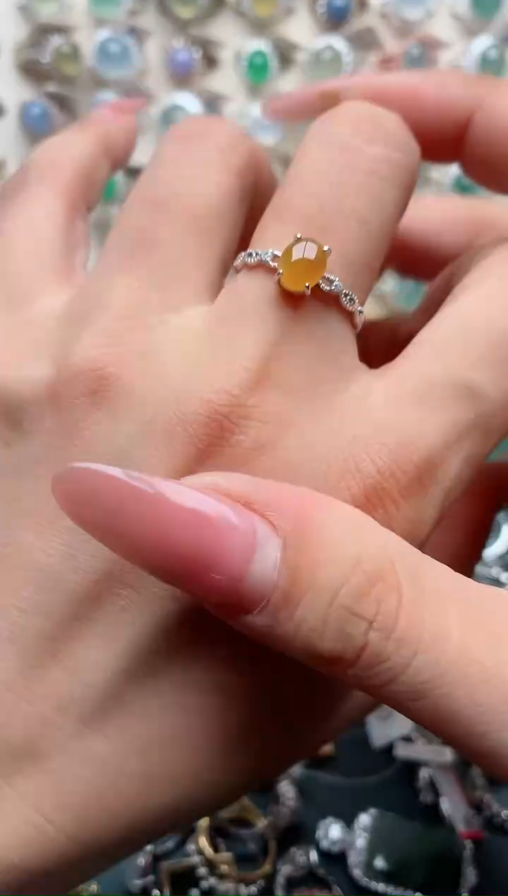 银S925镶嵌戒指翡翠.