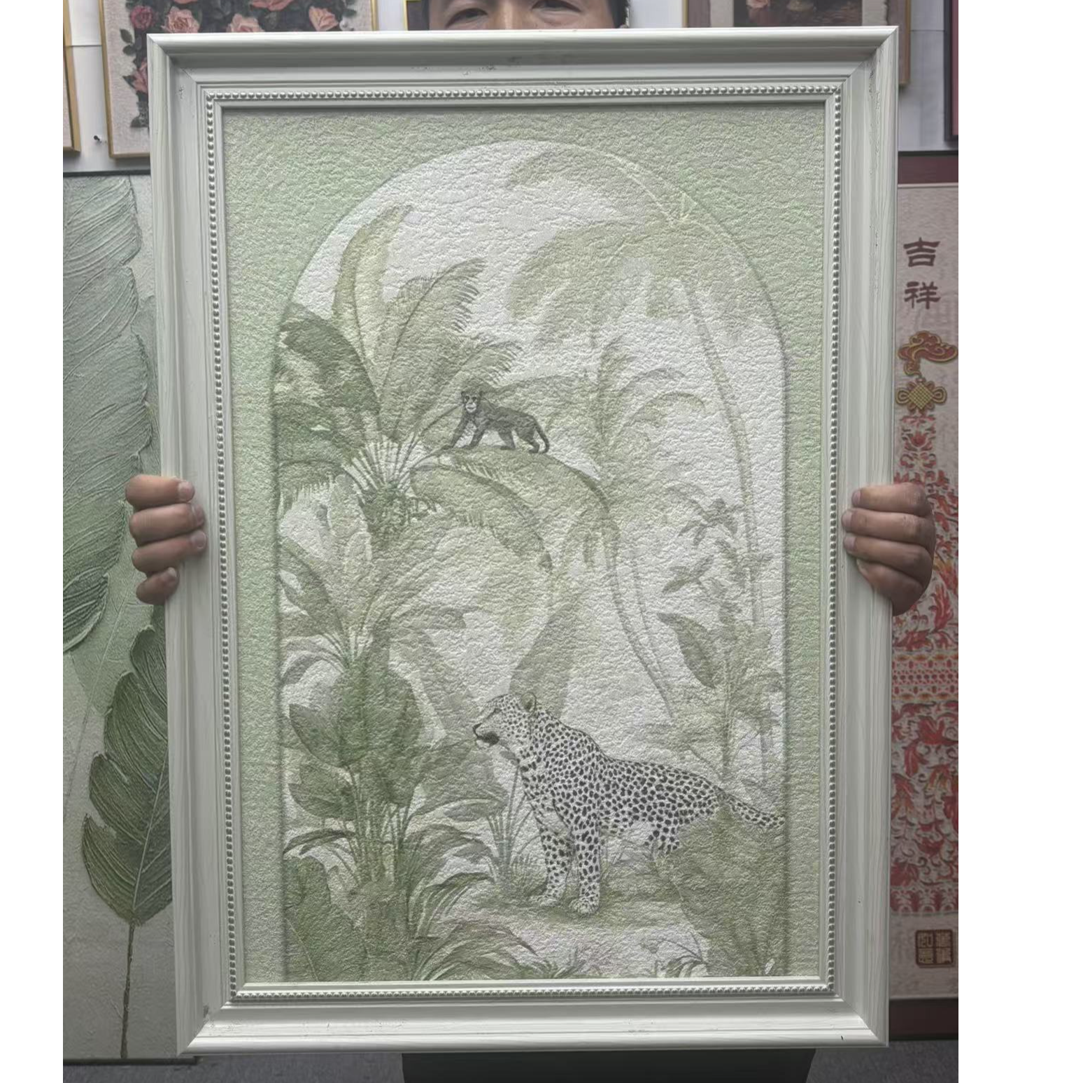 轻法式奶油风客厅装饰画创意设计高级感沙发背景墙挂画落地画5070