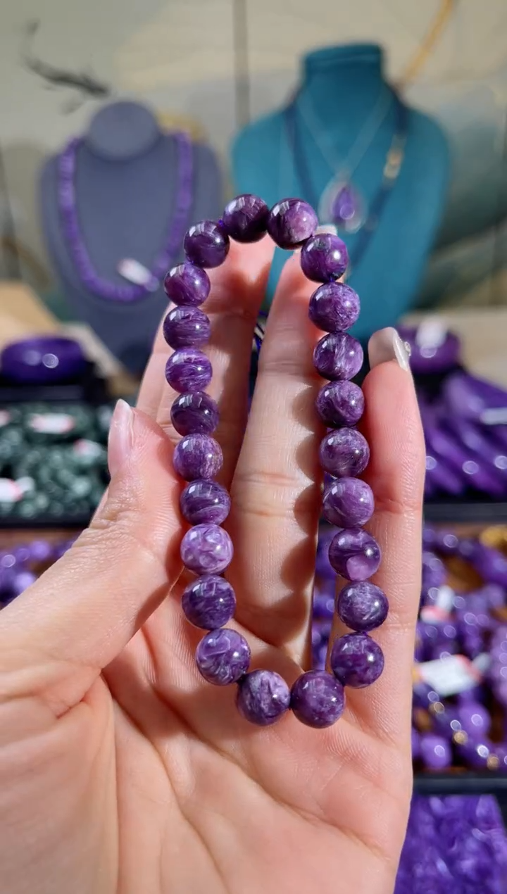 【闪购商品】查罗石（紫龙晶）手串未镶嵌8+