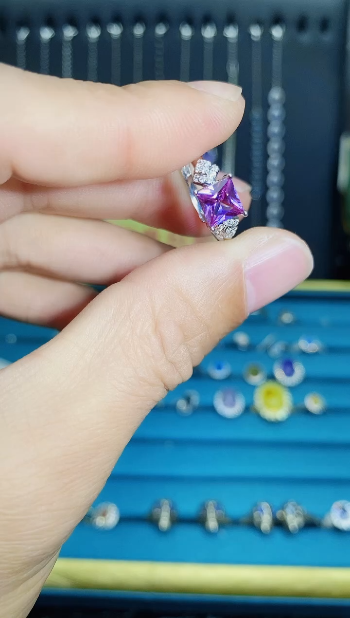 【闪购商品】水晶戒指银S925镶嵌1121