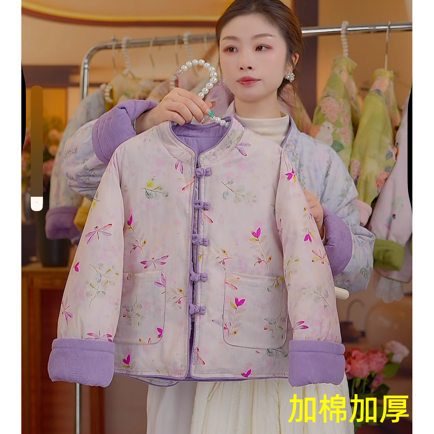 冬季棉衣2025女童加棉加厚童装新中式女中大童冬款女童立领棉服