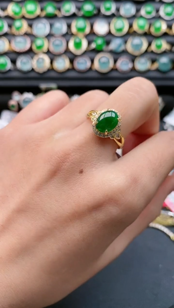 【闪购商品】翡翠戒指银S925镶嵌11111