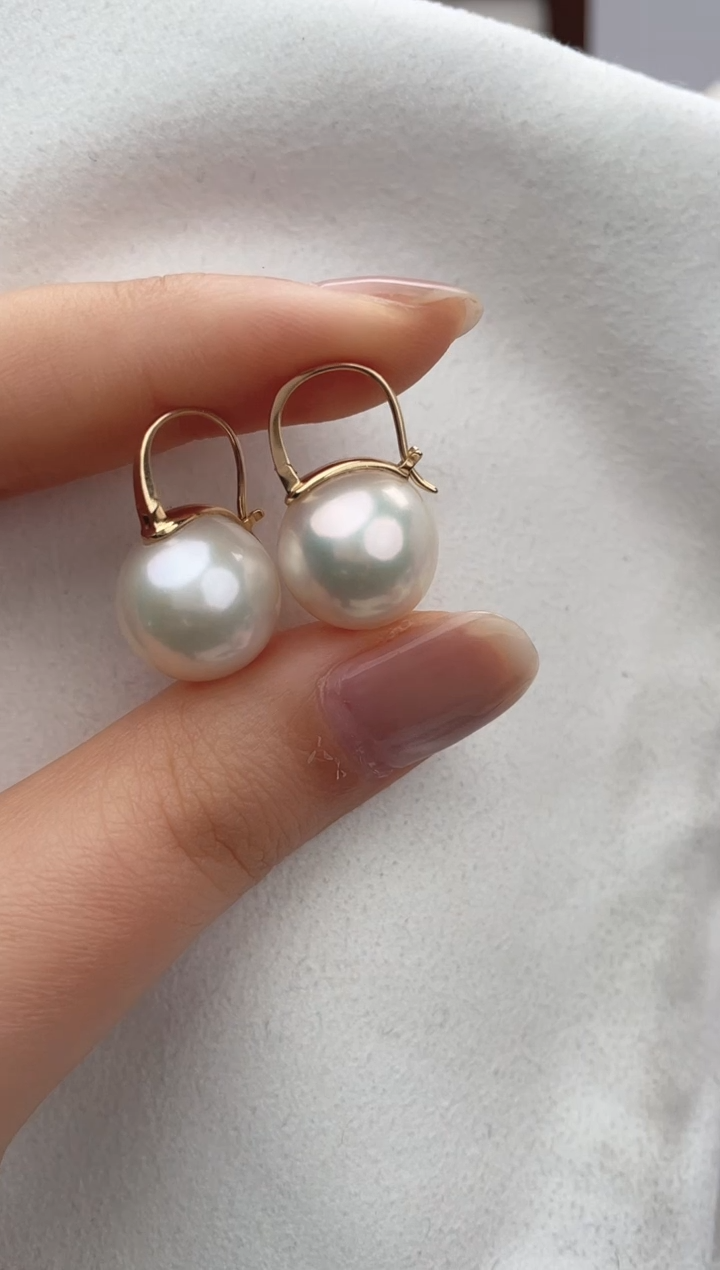 【闪购商品】淡水珍珠耳饰18K金镶嵌1