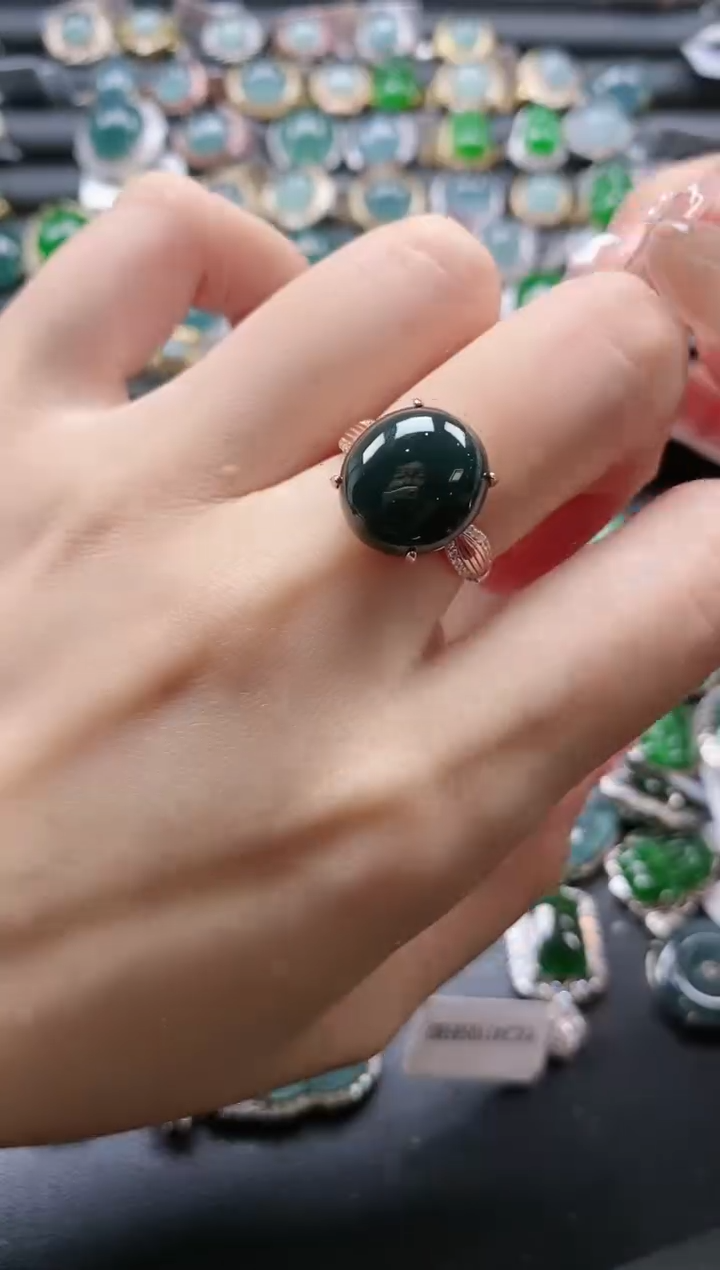 【闪购商品】翡翠戒指银S925镶嵌51151