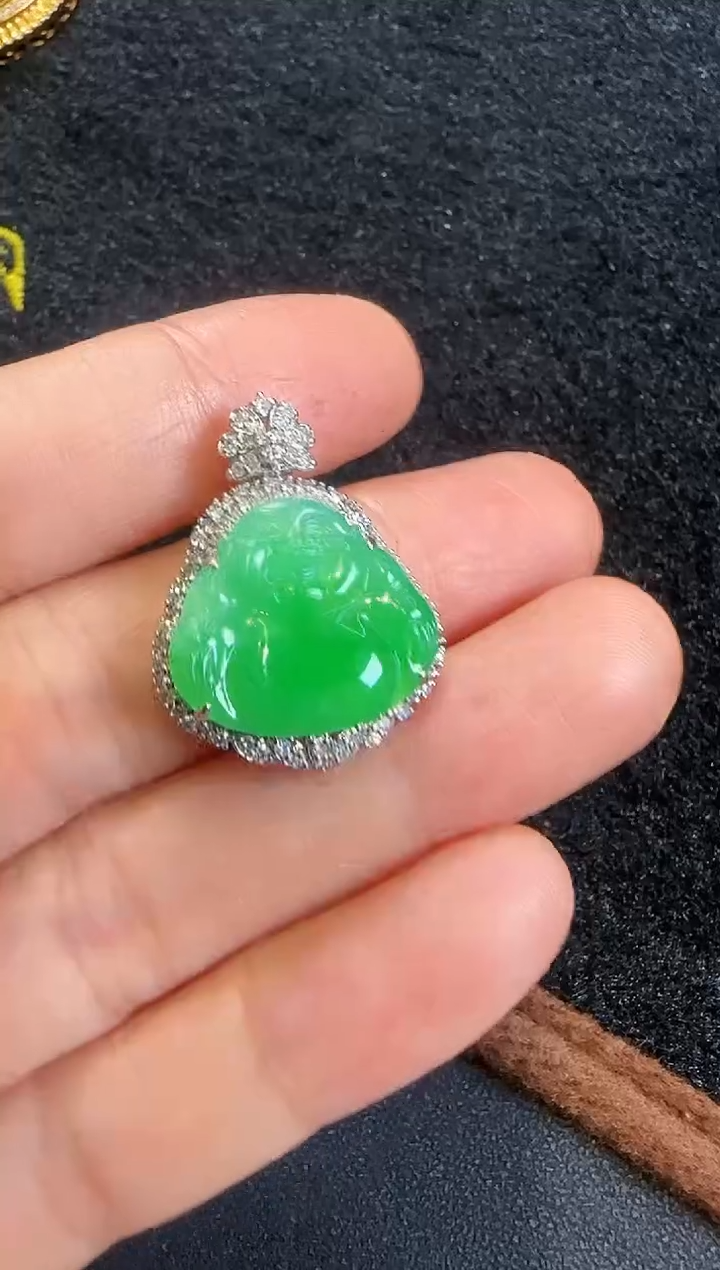 【闪购商品】翡翠颈饰18K金镶嵌00007800