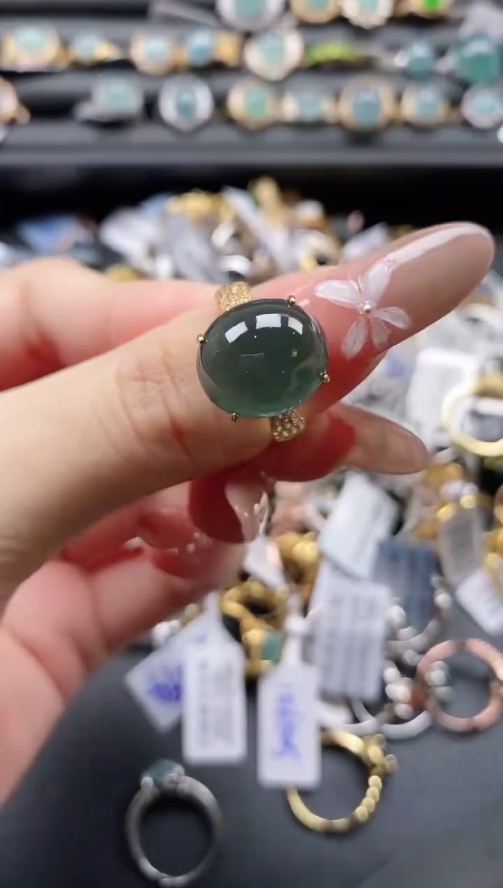 【闪购商品】翡翠戒指银S925镶嵌1111