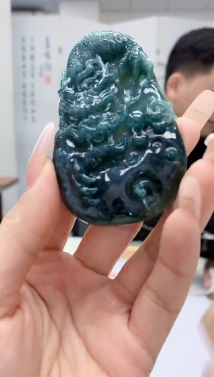 【闪购商品】定制翡翠未镶嵌4917lr-毛货挂件49
