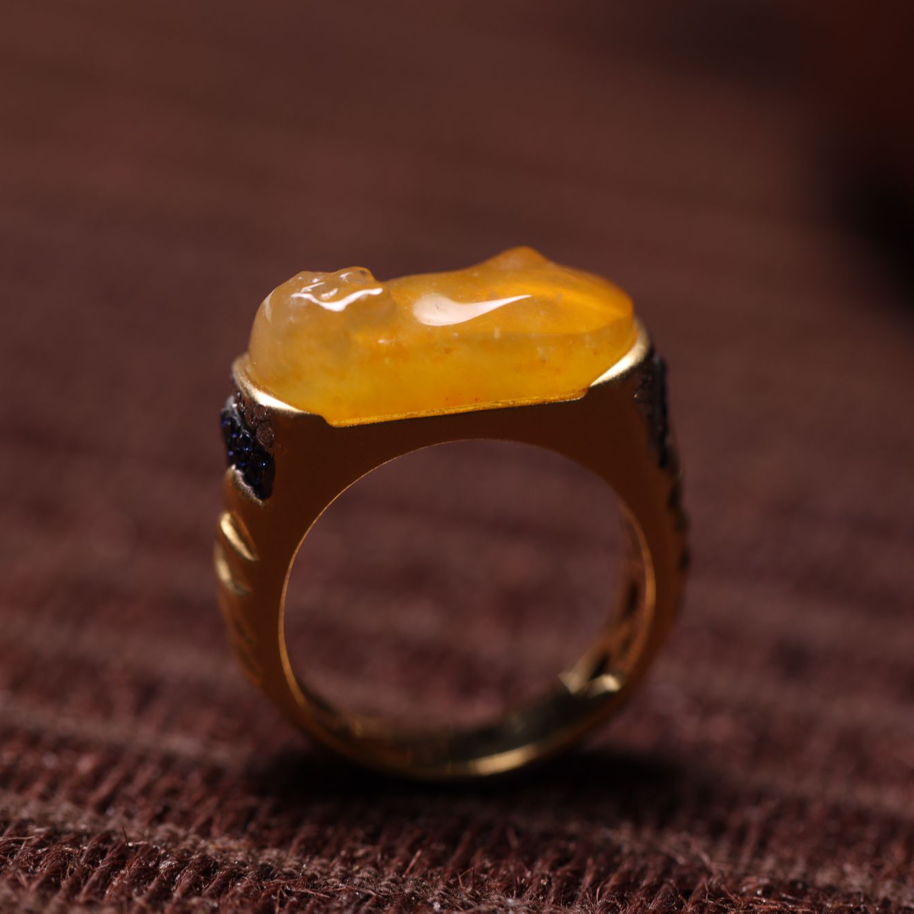 【庄家】海誓女戒冰黄翡戒指 14圈