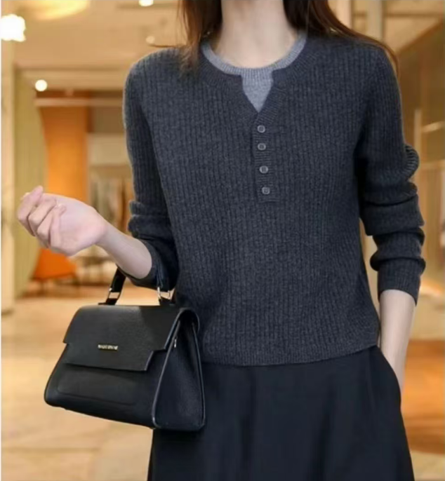 2025新款圆领打底衫洋气假两件8009【非毛衣】33