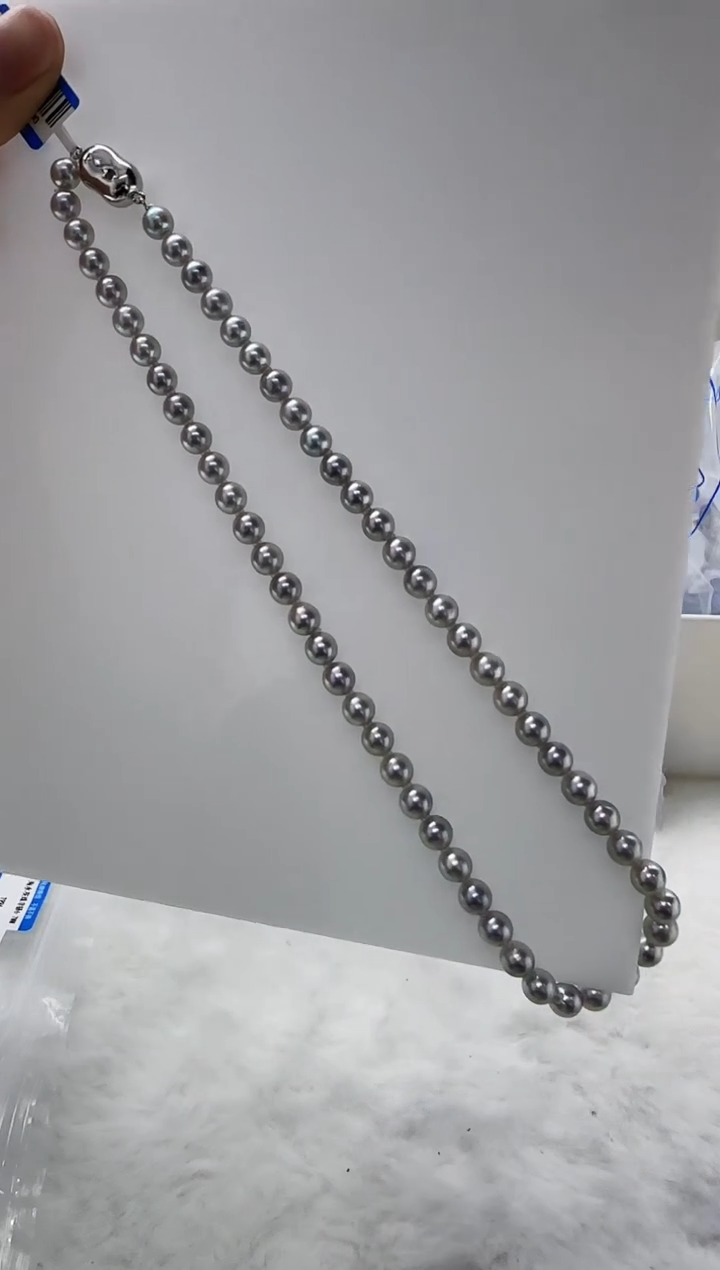 【闪购商品】海水珍珠DA未镶嵌灰珠串6 t996