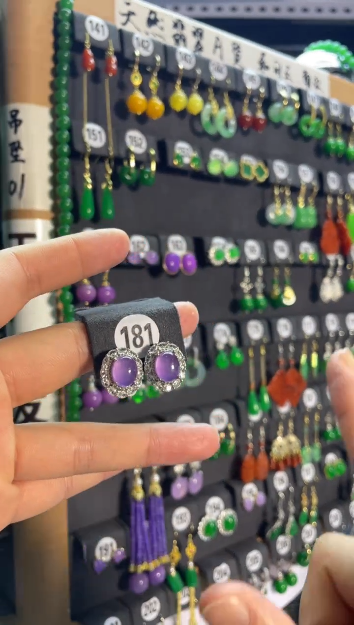 【闪购商品】翡翠耳饰银S925镶嵌181.....