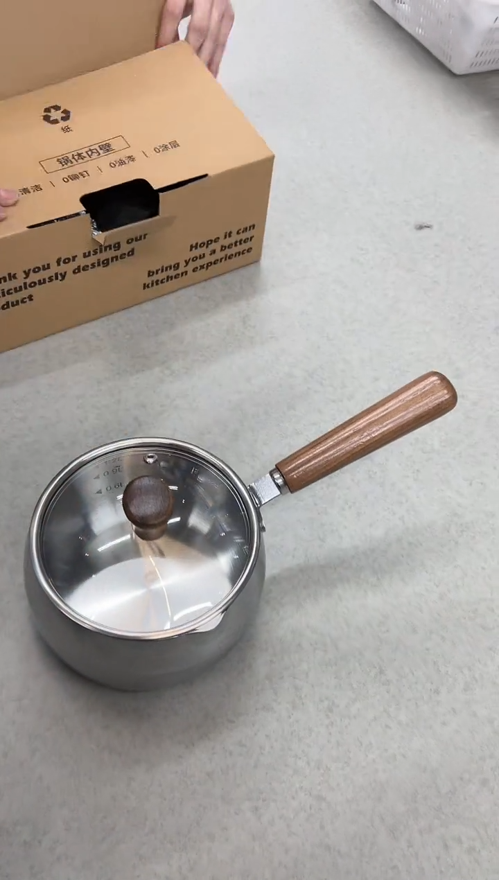 【闪购商品】不锈钢新款相思木奶锅